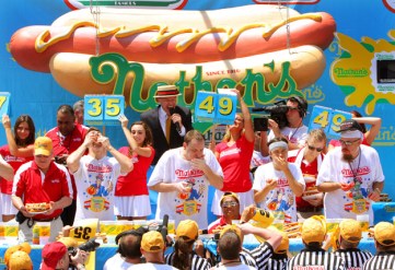 Top Speed Eaters Compete In Nathan's Hot Dog Eating Contest
